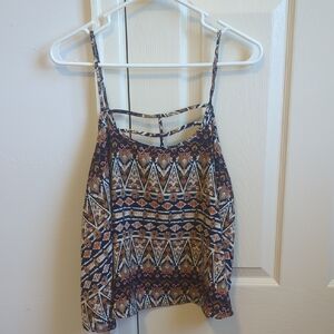 Tribal Print Women's Boho Navy Camisole Top